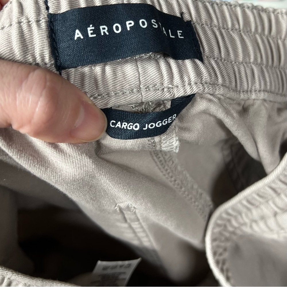 Aeropostale Women’s XS High Rise Cargo Joggers Beige Tan Elastic Waist Pockets - Picture 11 of 11